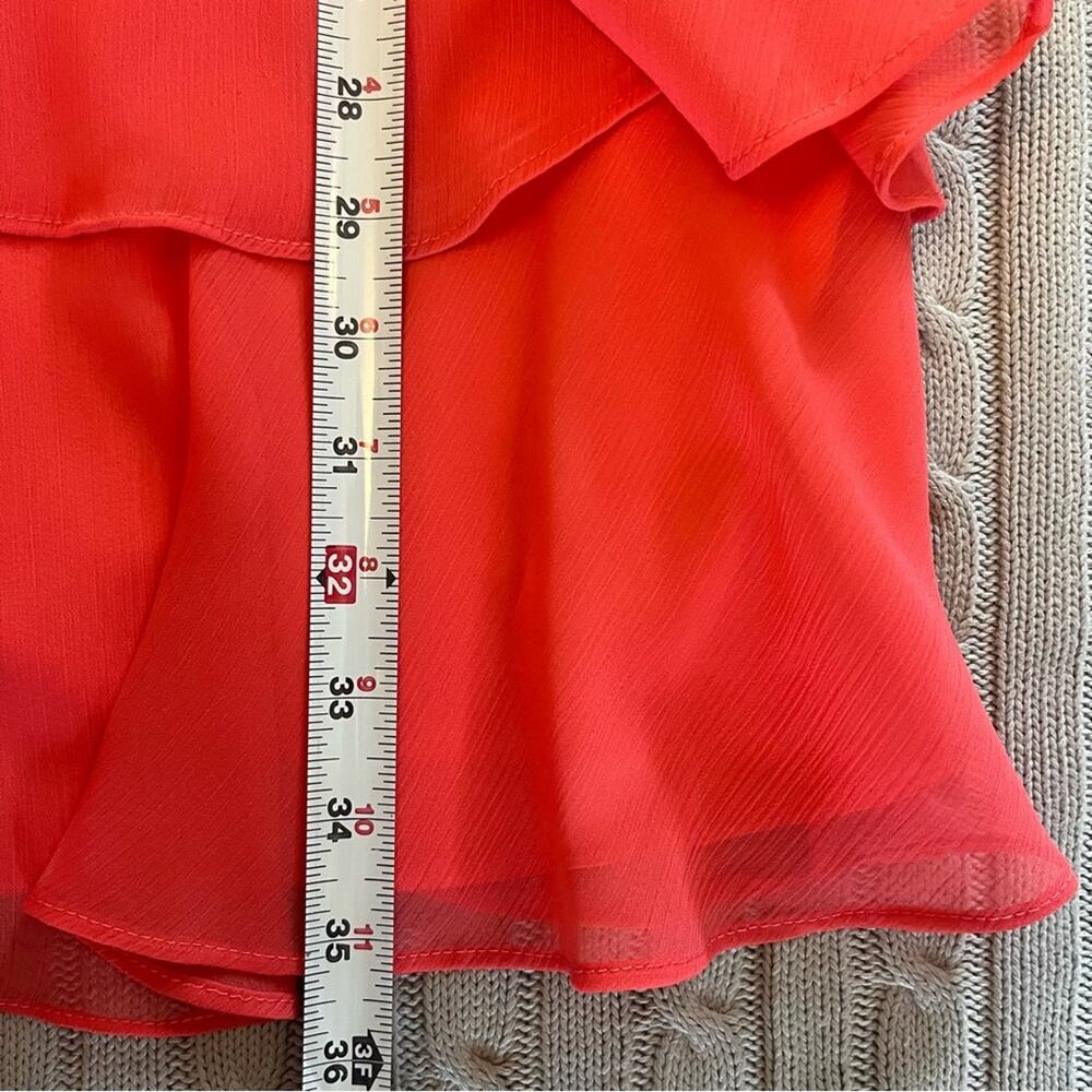 Tahari ASL Women’s Coral Tiered Flutter Sleeve Dress Sz 10P - Picture 9 of 9